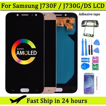 Super Amoled skystųjų kristalų (LCD Samsung Galaxy J7 Pro 2017 J730 J730F LCD Ekranas ir Touch Ekranas skaitmeninis keitiklis Asamblėja