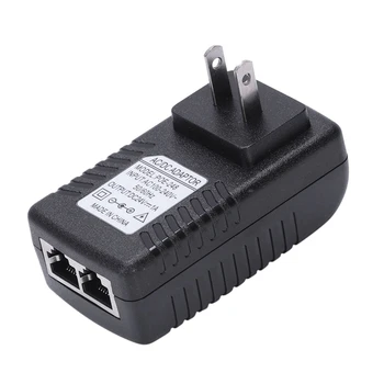 4X Maitinimo Ethernet POE Injector Adapteris IP Telefonu, IP Kamera(24V/1A JAV Plug)
