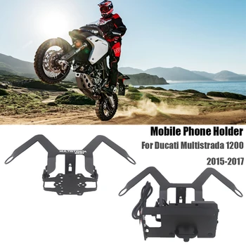 Motociklų Aksesuarų Stovo Laikiklį Telefoną, Mobilųjį Telefoną, GPS Plokštelės Laikiklis, Ducati Multistrada 1200 2015-2017