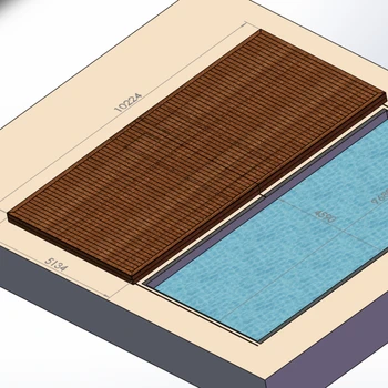 Stumdomos grindys automatinė baseinas padengti su nuotolinio valdymo medinio medžiagos