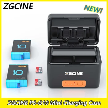 ZGCINE PS-G10 Mini Baterijos Įkrovimo Langelį GoPro 10 9 Baterijos Kroviklis Smart Įkrovimo 10400mAh Baterijos Saugojimo Bylos