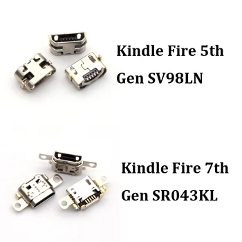 10vnt Micro 5pin USB Įkrovimo Lizdas kištukinis Lizdas Port Jungtis Kindle Fire 5-7 Gen SR043KL SV98LN