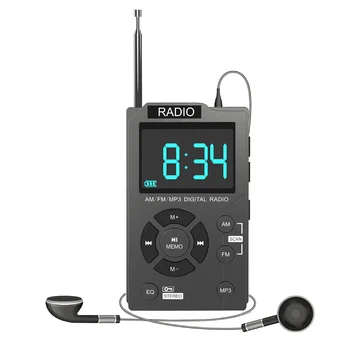 Nešiojamų Mini Radijo Kišenėje AM FM Skaitmeninis Radijo Imtuvas, Automatinis Kanalų Paieškos TF Kortele, MP3 Muzikos Grotuvas
