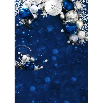 Kalėdų Fotografijos Backdrops Dekoratyviniai Rutuliai Tamsiai Mėlynas Fonas fotostudija Šalies Individualų Photophone Photocall