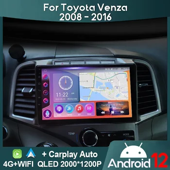 MAMSM Automobilio Radijo Toyota Venza 2008 - 2016 LHD Android 12 Multimedia Vaizdo Grotuvas GPS 4G Carplay Autoradio 2K QLED Navigacijos