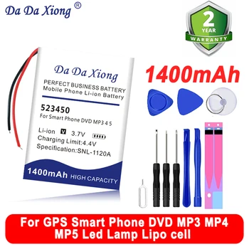 DaDaXiong Naujas 1400mAh 523450 503450 Baterija GPS išmanųjį Telefoną, DVD, MP3 MP4 MP5 Led Lempos Lipo ląstelių + Įrankio