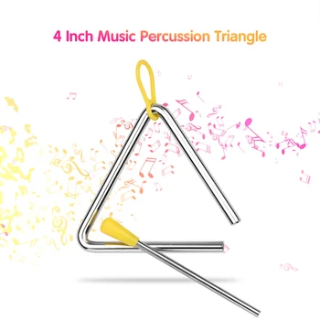 10 Colių Trikampis Bell Aukštos kokybės Plieno Triangolo su Metaliniu Plaktuku Vaikas Ritmą Mokymosi Ankstyvojo Ugdymo Muzikos Instrumentas