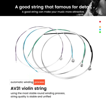 AV31 Smuiko Stygos Vario Lydinių Viela, Apvalus Likvidavimo Procesą Su Metalo String Granulių Galvos Universalus Smuiko Stygos Instrumentas Dalis