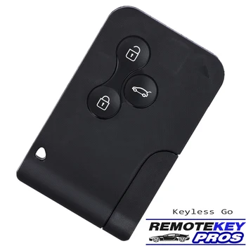 DIYKEY Keyless Go Smart Remote Key 3 Mygtuką FOB mlrd. kubinių metrų laisvų Rankų 433MHz ID46 PCF7943 Rakto Kortelę Renault Megane 2 Vaizdingas 2 Clio 2