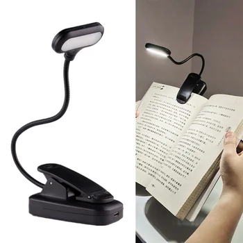 1W Energijos Taupymo LED Nakties Šviesos Akių Apsauga Knygos Naktį Šviesos Reguliuojamas Clip-On Tyrimą, Stalo Lempos USB Įkraunama Knygos Žibintai
