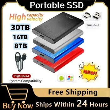 Išorinis Kietasis Diskas 2TB Nešiojamų SSD 1tb talpos USB 3.1/Tipas-C Kietojo Kietajame Diske Didelės Spartos Saugojimo Prietaisas Nešiojamieji kompiuteriai/Desktop/Mac