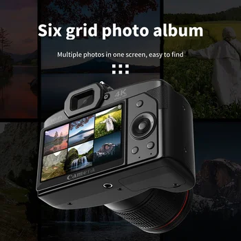 Skaitmeninės Fotografijos Kamera 4K WIFI, Web Cam Derliaus Vlog Vaizdo įrašymo 64MP Vaizdo Kameros Zoom Dienoraščių Fotoaparato