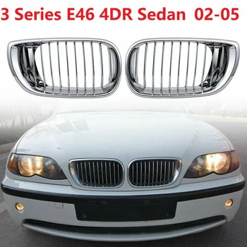 Priekinis Bamperis Inkstų Grotelės Chrome For -BMW E46 320I 330I 325Xi 4DR Sedanas 2002-2005