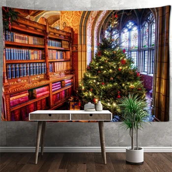 Lentynoje Ir Kalėdų Medis, Gobelenas Sienos Kabo Bohemijos Psichodelinio Namų Meno Dekoro Fono Medžiaga