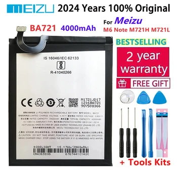 Naujas Originalus BA721 Baterija 4000mAh Baterija Dalys Meizu Meilan Note6 M6 Pastaba M721Q M721H M721L Išmaniųjų Telefonų Bateria