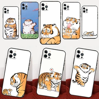 Riebalų Tigras Juokinga Atveju iPhone 15 11 12 13 Mini 14 Pro Max X XR XS Max SE 2022 2020 6 7 8 14 Plius Pilnas draudimas