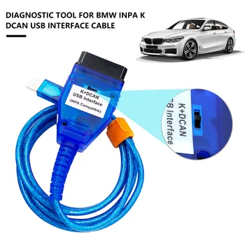 Automobilio Diagnostikos Jungtį, Kabelį, BMW INPA K+CAN INPA K DCAN OBD2 Skaneris Perjungti USB Sąsajos Kabelis Automobilių Diagnostikos Įrankio Kodas