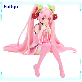 FuRyu Originalus Piapro Simbolių Hatsune Miku Virtualus Dainininkas 2023 Sakura Miku 11cm Makaronų Kamštis Pav Anime Modelis Lėlės, Žaislai