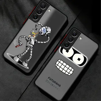 Mielas Futurama Girtas Meno Telefono dėklas Samsung Galaxy S20 S21 FE S22 20 Pastaba Ultra 10 Plius 8 9 S23 Ultra Shell Matinis Dangtelis