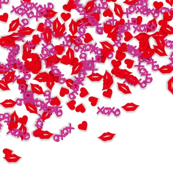 100vnt Valentino Diena Konfeti XOXO Kiss Raudonos Lūpos Meilės Širdis Mesti Popieriaus Iškarpos Happy Valentino Diena Šalis Dekoro 2024