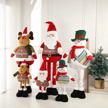 Santa Claus Sniego Elnias Lėlės Kalėdų Decocration Namų Ištraukiama Žaislai Laimingų Naujųjų Metų Dovana Kalėdų Šventė Ornamentu Naujas