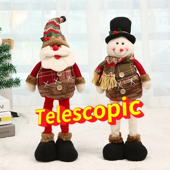 60cm Santa Claus ir Kalėdų Lėlės Medžio Dekoro Naujųjų Metų dovana Elnių teleskopinis Sniego Lėlė Navidad Apdailos Linksmų Kalėdų