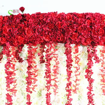 SPR Aukštos kokybės 2m/daug vestuvių gėlių sienos etape arba dekoratyvinis fonas didmeninė dirbtinių gėlių stalo puošmena