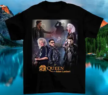 Derliaus Karalienė ir Adam Lambert 2023 Kelionių Marškinėliai trumpomis Rankovėmis Medvilnės VQ94747