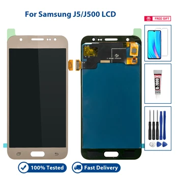 Auksas Baltas Juodas LCD Samsung Galaxy J5 J500 Ekranas Asamblėjos LCD atsarginių Dalių, 100 Proc. Išbandyti Pantalla ir Dovanos
