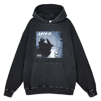 Jay-Z Grafinis Hoodies Kokybės Medvilnės Negabaritinių Juoda Viršūnes Hip-Hop Vyrai Moterys Mados Megztinis Rudenį, Žiemą Streetwear Palaidinukė
