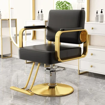 Retro Aukso Barber Kėdės Geležies Barbershop Nešiojamasis Grožio Swivel Barber Kėdės Asmeninį Derliaus Cadeira Baldų Salonas