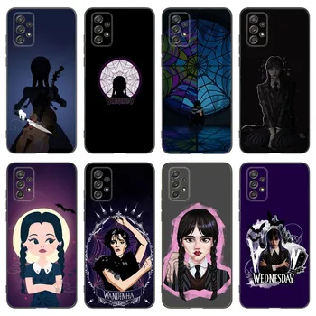 W-Trečiadienį A-Addams Family Telefono Dėklas Samsung Galaxy A13,A21s,A22,A31,A32,A52,A53,A71,A80,A91 Soft Black Telefono Dangtelį
