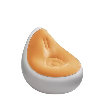 Pripučiamos Sofos Pilka Oranžinė Vieno Mygtuko paspaudimu Greitai Pripučiami Ergonomiškas Dizainas, Mažų ir Nešiojamų