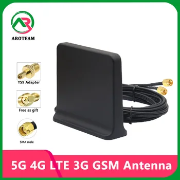2*2 Dual Kabelis 2 600~6000Mhz 5G 4G-LTE, 3G GSM Full Band WiFi Omni Antena 12dbi Patalpų Magnetinis pagrindas Maršrutizatoriaus Antenos SMA TS9