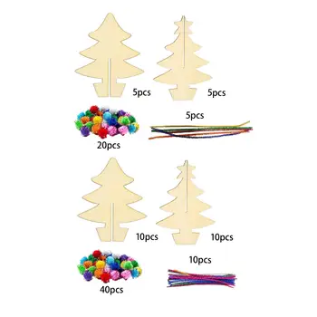 Kalėdų Medžio Medienos Skiltelės Tapybos Rinkinys 