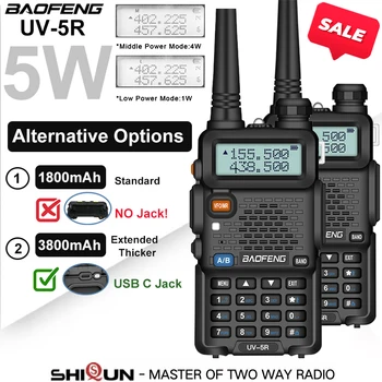 2VNT 5W UV5R Baofeng Walkie Talkie dviejų dažnių VHF UHF C Tipo Ilgo Nuotolio FM Nešiojamų Kumpio ir CB Du Būdu Radijo imtuvai (Kišeninis radijo stotelė