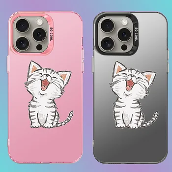 Case For Iphone 11 12 Pro Max Padengti Minkšta Silicio Telefono dangtelį Atveju mielas kitty katė