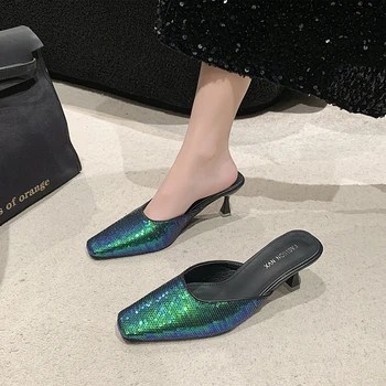 Karšto Pardavimo Moterų Sandalai 2024 M. Vasaros Naują Stilių China Audiniu Mados Kojų Šlepetės Klasikinis Stiletto Tendencija Lauko Batai