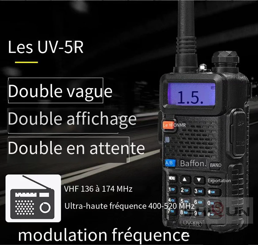 2VNT 5W UV5R Baofeng Walkie Talkie dviejų dažnių VHF UHF C Tipo Ilgo Nuotolio FM Nešiojamų Kumpio ir CB Du Būdu Radijo imtuvai (Kišeninis radijo stotelė - 2