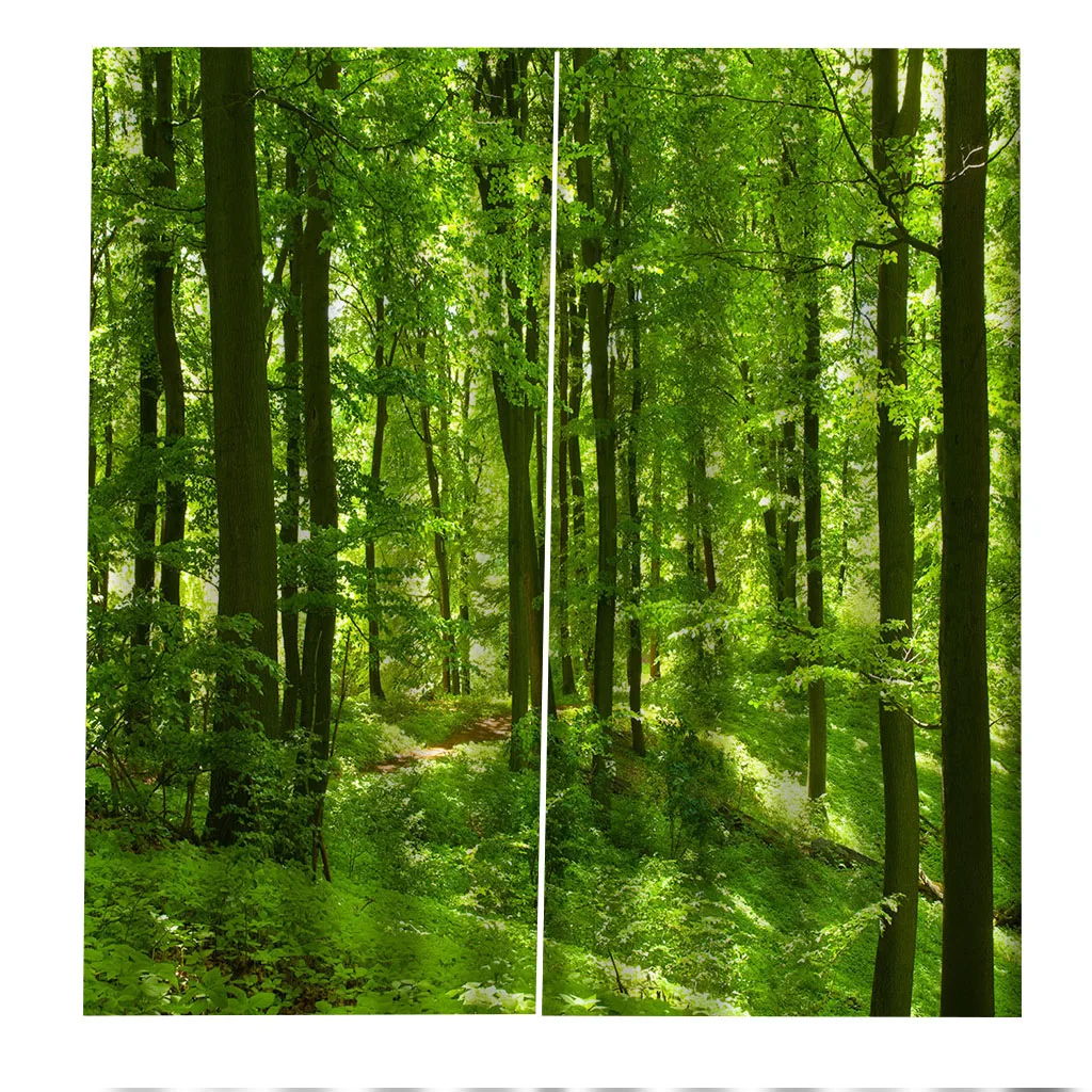 3D Užuolaidų Nuotrauka Pritaikyti Dydį žalia miško užuolaidos Miegamajame, Gyvenamasis Kambarys Office Cortinas Užuolaidų 3D Foto Lango Užuolaida - 5