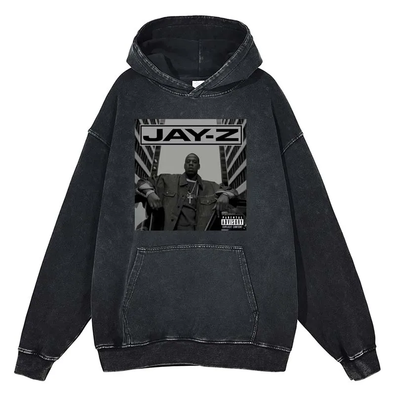 Jay-Z Grafinis Hoodies Kokybės Medvilnės Negabaritinių Juoda Viršūnes Hip-Hop Vyrai Moterys Mados Megztinis Rudenį, Žiemą Streetwear Palaidinukė - 4